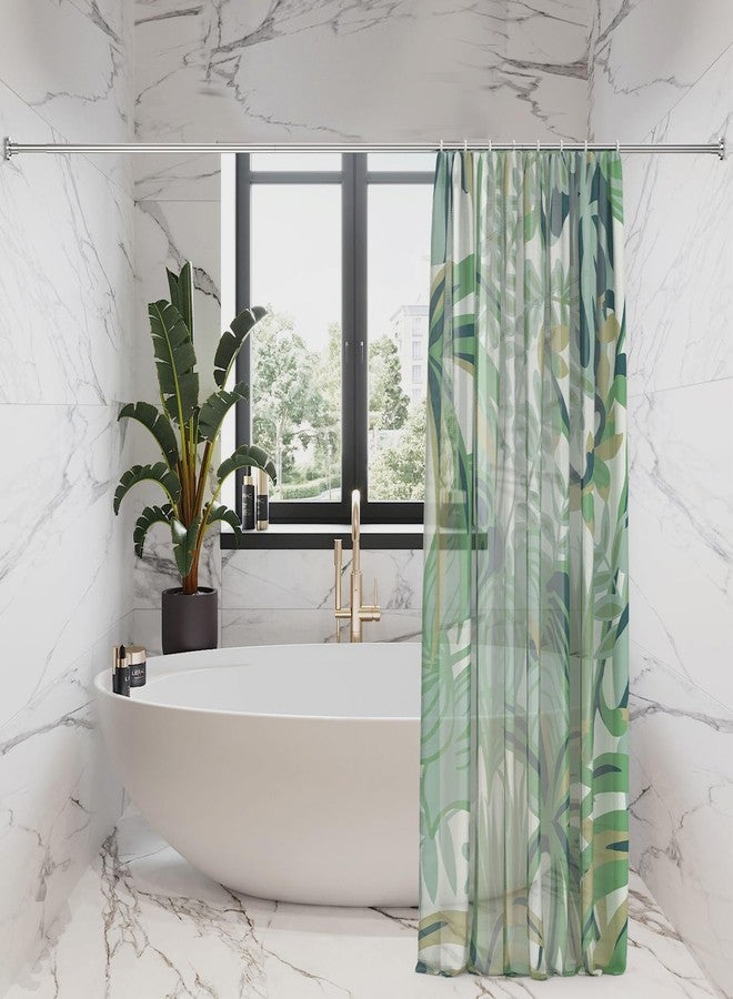 SUNALLY Shower Curtain Rod Adjustable 32-75 Inch, Spring Tension Shower Curtain Rods Stainless Steel Telescoping Curtain Rod for Bathroom or Windows, No Drilling, No Slip, No Rust, Chrome - Image 3
